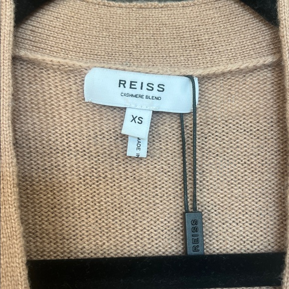 REISS KELIS CASHMERE BLEND CAMEL CARDIGAN BUTTON-DOWN CHIC STYLISH NWT size XS - Picture 4 of 9